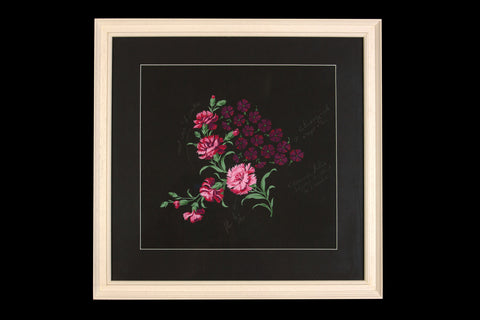 Offbeat Interiors - Bianchini-Ferier Pink Flowers on Black