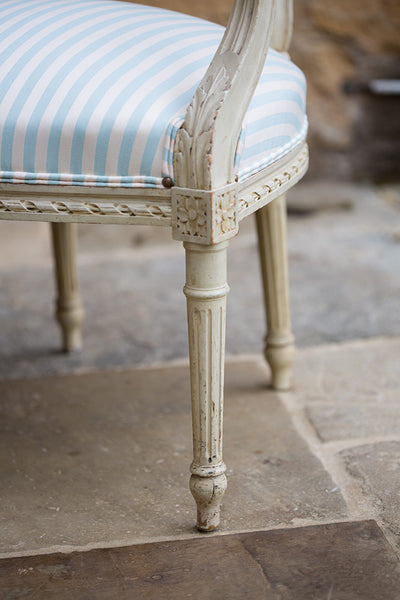 Offbeat Interiors - A pair of French painted fauteuils