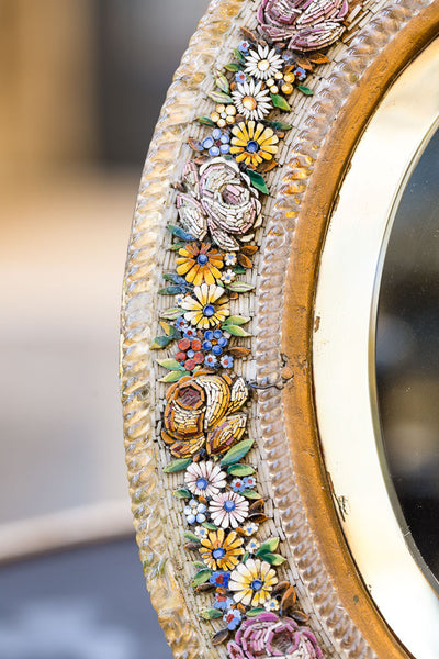 Offbeat Interiors - Antique Italian Micro Mosaic Table Mirror