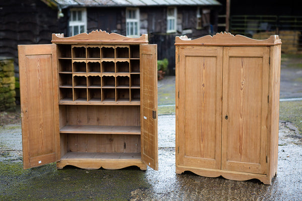 Offbeat Interiors - A Matching Pair of Vintage Pine Wall Cabinets