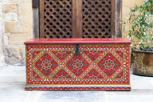 Offbeat Interiors - Indian Red Lacquered Blanket Box
