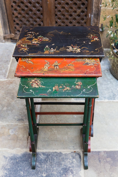 Offbeat Interiors - A Nest of Three Japanned Occasional Tables