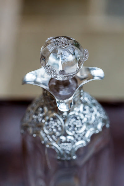 Offbeat Interiors - A Pair of Victorian Silver Mounted Decanters and Stoppers