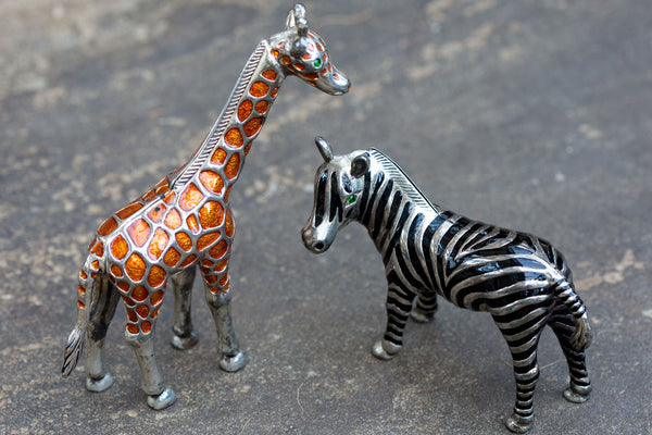 Offbeat Interiors - Zebra and Giraffe Salt and Pepper Shakers